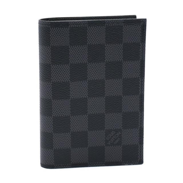 ルイヴィトン パスポートカバー クーヴェルテュールパスポールNM N64411 ダミエグラフィット パスポートケース トラベル 黒 中古 送料無料