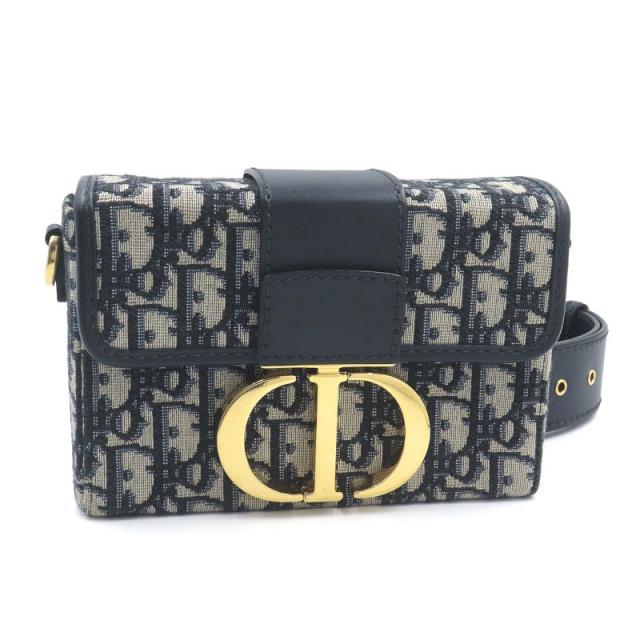 ディオール オブリーク30モンテーニュ ショルダーバッグ M9204UTZQ ジャガード ネイビー 30Montaigneバッグ ゴールド金具 中古 送料無料