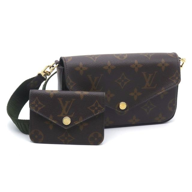 ルイヴィトン ミュルティポシェットフェリシー M80091 モノグラム ショルダーバッグ クロスボディバッグ ブラウン 茶色 中古 送料無料