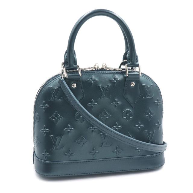 ルイヴィトン アルマBB M21486 ムーノグラム ブルーアシエ ハンドバッグ ショルダーバッグ 2WAYバッグ 青 シルバー金具 中古 送料無料