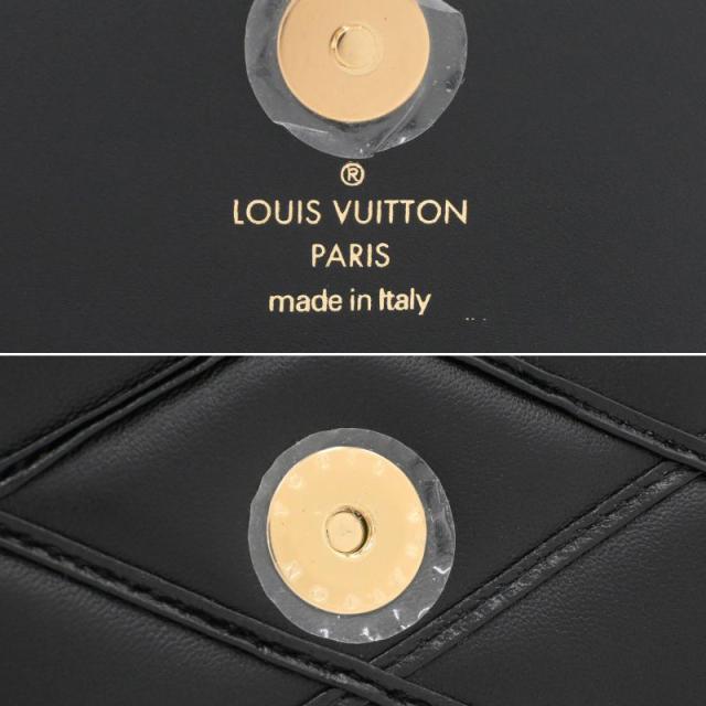 ルイヴィトン ロザリー GO-14 M83078 レザー マルタージュ ノワール 2つ折り財布 二つ折り財布 キルティング ブラック 黒 中古 送料無料_5