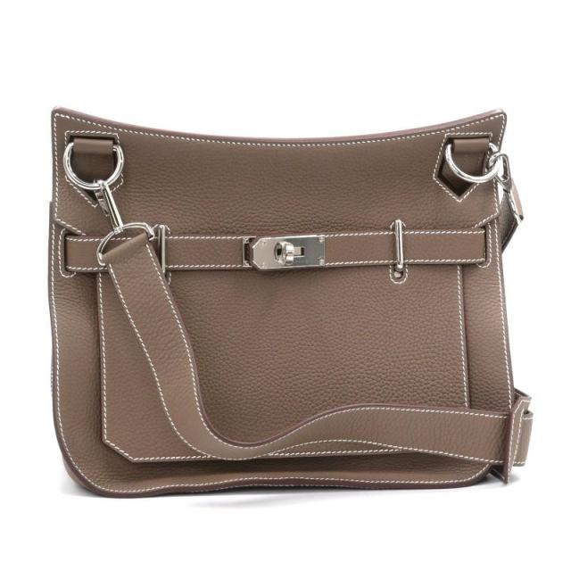 エルメス ジプシエール28 X刻印 2016年製 トリヨンクレマンス エトゥープ シルバー金具 グレージュ グレー ショルダーバッグ 中古 送料無料