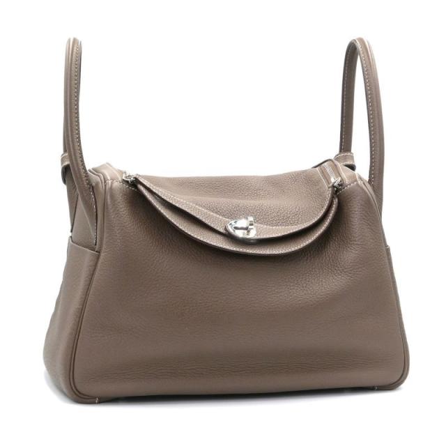 エルメス リンディ30 □K刻印 2007年製 トリヨンクレマンス エトゥープ シルバー金具 ハンドバッグ ショルダーバッグ 中古 送料無料