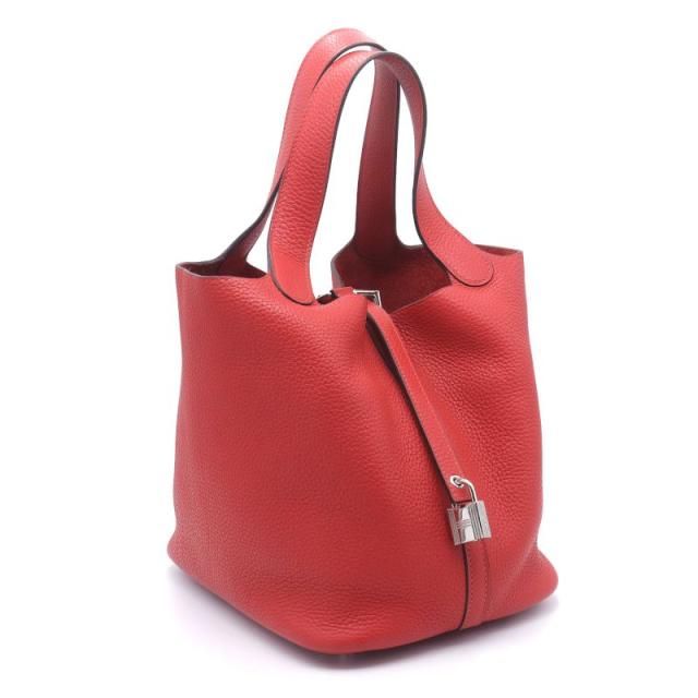 エルメス ピコタンロックMM A刻印 2017年製 ルージュガランス トゴ ハンドバッグ 手提げバッグ レッド 赤 中古 送料無料