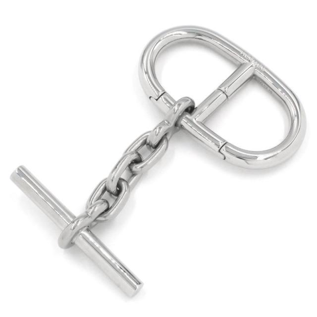 エルメス シェーヌダンクル キーリング RG0270 メタル シルバー バッグチャーム キーチャーム キーホルダー 銀色 中古 送料無料