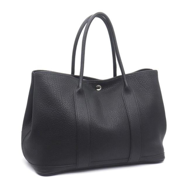 エルメス ガーデンパーティPM □R刻印 2014年 ネゴンダ ブラック 黒 シルバー金具 トートバッグ 手提げ ガーデンパーティー 中古 送料無料