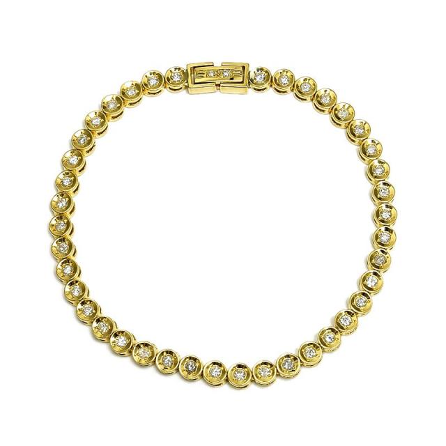 合計1.0ct天然ダイヤモンドブレスレット K18YG フルダイヤ フルエタニティ テニスブレスレット イエローゴールド 地金11.7g 中古 送料無料の通販は