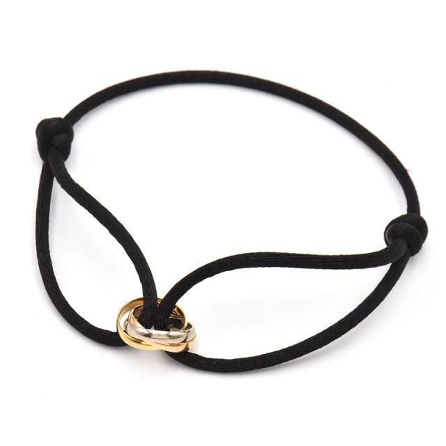 カルティエ トリニティ コードブレスレット K18YG K18WG K18PG スリー  