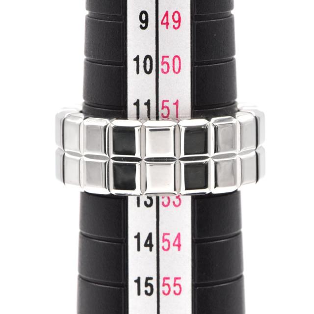 ショパール アイスキューブリング 82/3795 12号 K18WG 2列 スクエア 幅太 幅広 ホワイトゴールド 地金11.6g 中古 送料無料の通販は