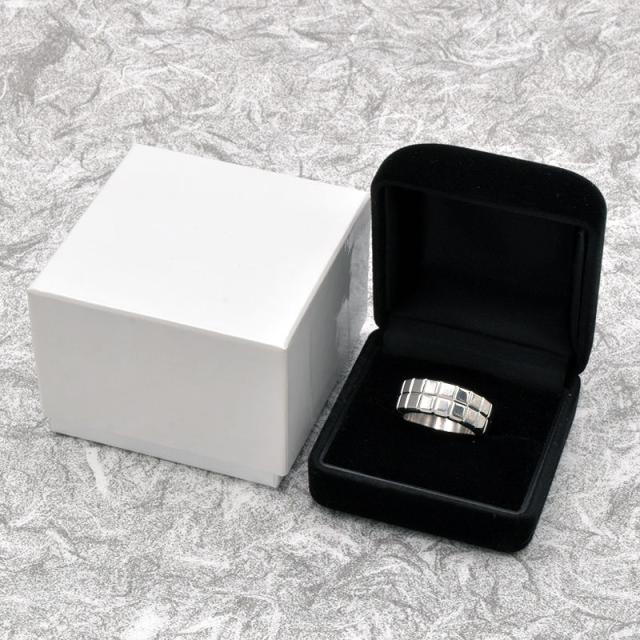 ショパール アイスキューブリング 82/3795 12号 K18WG 2列 スクエア 幅太 幅広 ホワイトゴールド 地金11.6g 中古 送料無料の通販は