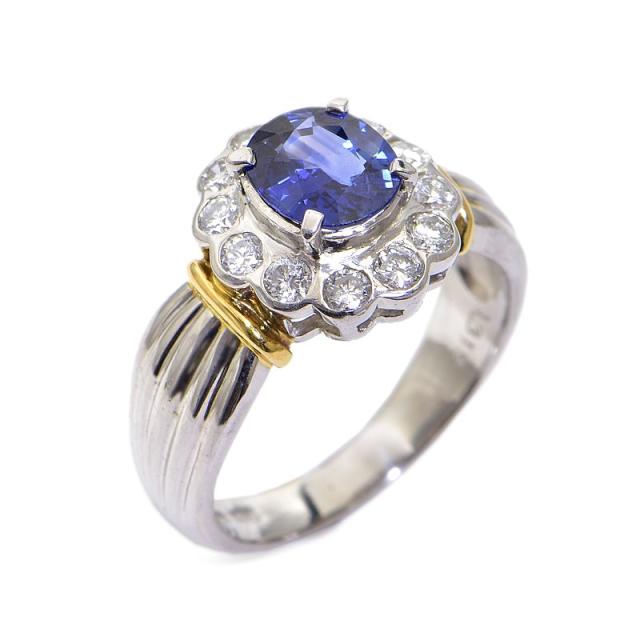 K18 YG サファイア トルマリンリング サイズ12.5号 マルチカラー