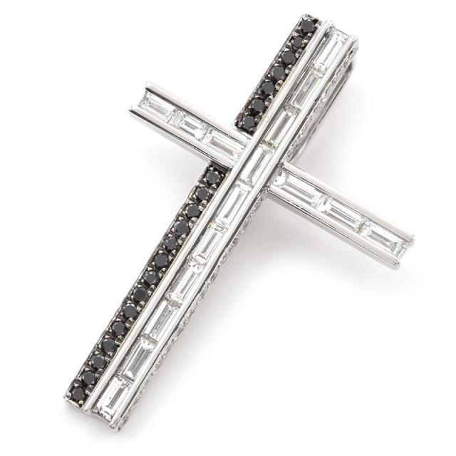 エデル 合計3.0ctダイヤモンドペンダントトップ K18WG クロスモチーフ 十字架 ブラックダイヤ ホワイトゴールド 地金9.2g 中古 送料無料 109,450円