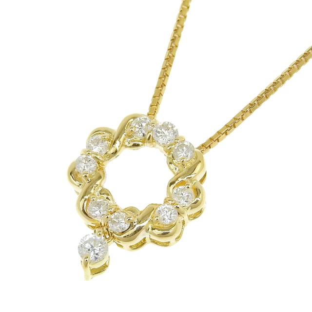 合計0.50ct天然ダイヤモンドネックレス K18YG 新品仕上済 イエローゴールド ペンダント ジュエリー 地金5.9g 中古 送料無料の通販は 53,460円