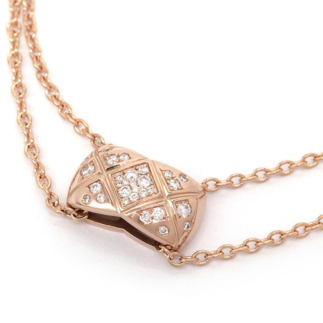 シャネル ココクラッシュネックレス J11359 K18PG ダイヤモンド 新品仕上済 パヴェダイヤ キルティング ピンクゴールド 40cm 中古 送料無料の通販は 237,600円