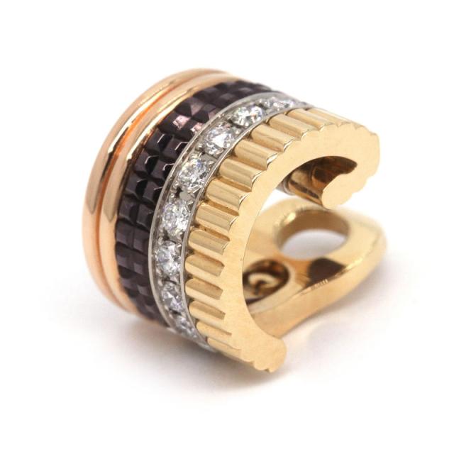 ブシュロン キャトルイヤリング スモール JCO01473 K18YG K18PG K18WG ダイヤモンド ブラウンPVD スリーカラーゴールド 片耳 中古 送料無料の通販は 123,750円