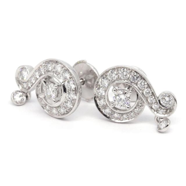 ヴァンクリーフ&アーペル ニドパラディピアス K18WG ダイヤモンド ホワイトゴールド サークルモチーフ ダイヤピアス 中古 送料無料の通販は