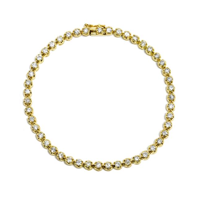 合計2.00ct天然ダイヤモンドブレスレット 17cm K18YG テニスブレスレット ダイヤブレスレット イエローゴールド 地金9.9g 中古 送料無料の通販は