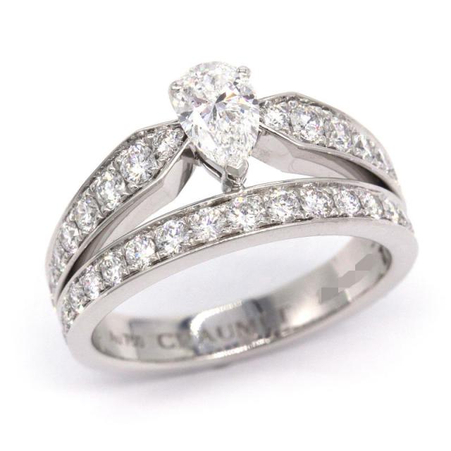 ショーメ D/VVS2/Excellent/0.41ct ジョセフィーヌリング 10号 K18WG ダイヤモンド ホワイトゴールド ペアシェイプカット 中古 送料無料の通販は