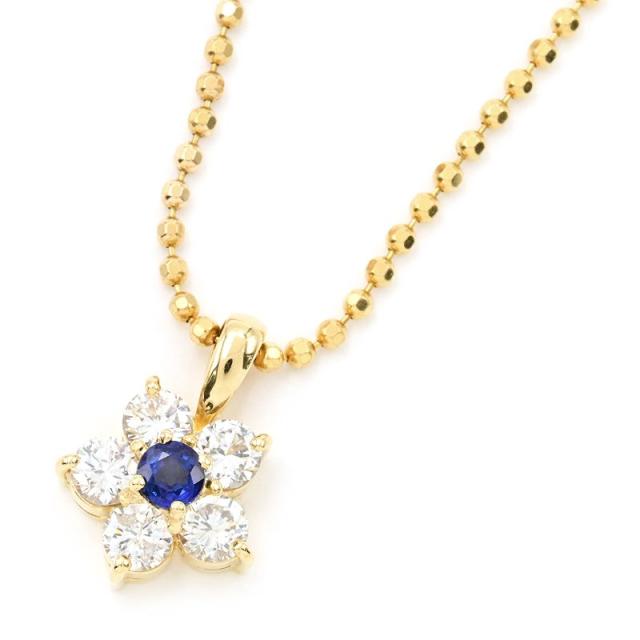 K18YG サファイヤ ネックレス K18YG/K18WG サファイヤ ネックレス 0.53CT 