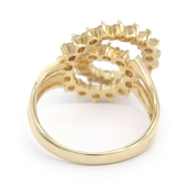 天然イエロ－ダイヤリング、K18YG２２号！ 合計1.00ct天然ダイヤモンドリング 12号 K18YG 螺旋デザイン らせん 渦