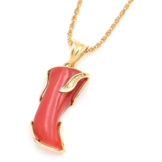 K18イエローゴールド 天然さんごペンダントトップ 5.9g サンゴ 珊瑚