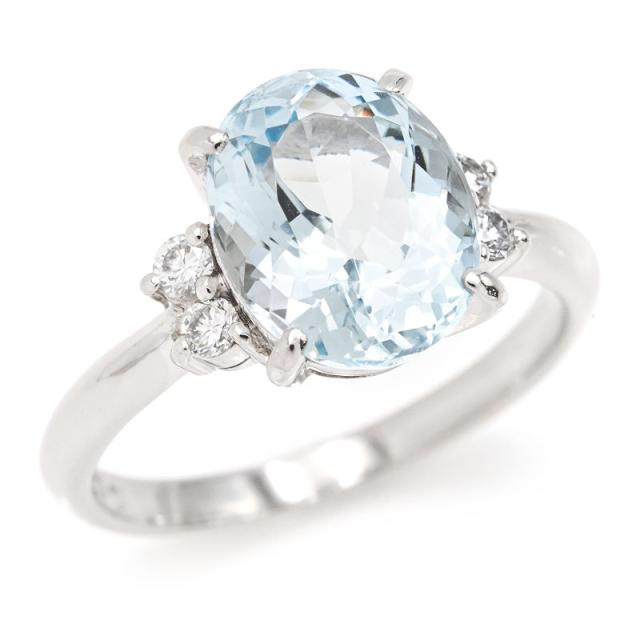 天然アクアマリン2.23カラットプラチナ850天然ダイヤペンダント