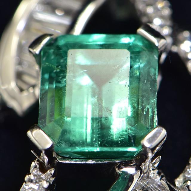 K18WG エメラルド 天然ダイヤモンド ペンダントトップ 鑑定証