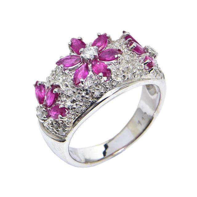 K18 ブルー石 マーキスカット デザインリング 約7g 18金 指輪 K18