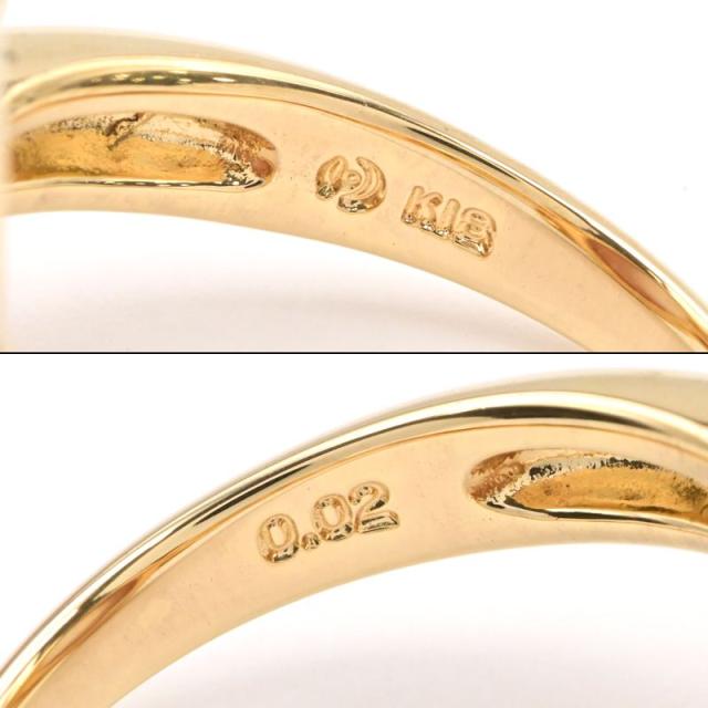 K18YG マベパール 約12.5mm ダイヤモンド 0.04 リング