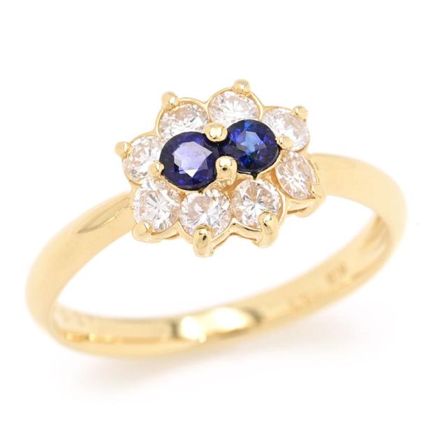 ティファニー サファイア ダイヤモンド リング フローラ イエロー