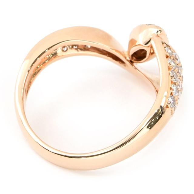 合計0.66ct天然ダイヤモンドリング 12号 K18PG パヴェダイヤ ウェーブ  