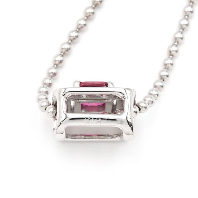 0.2 ネックレス K14ホワイトゴールド × ルビー × ダイヤモンド レディース中古
