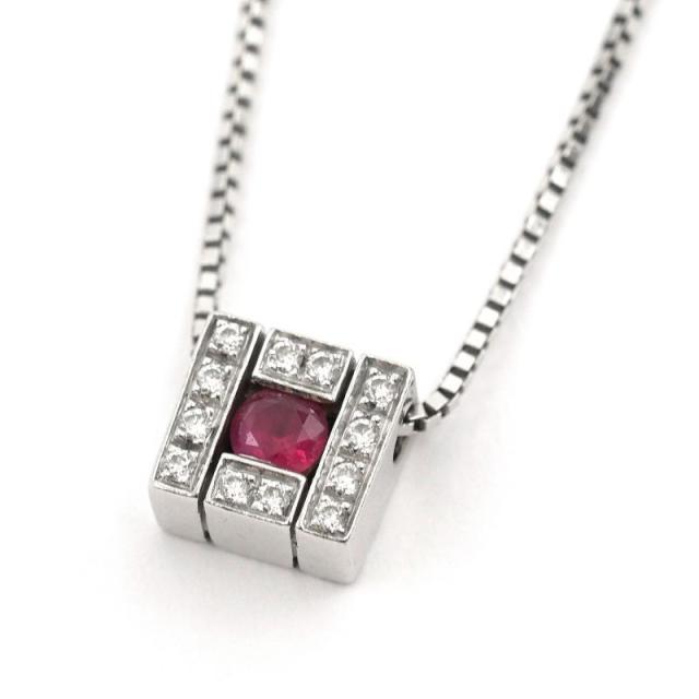 ダミアーニ ベルエポックスクエアネックレス K18WG ルビー