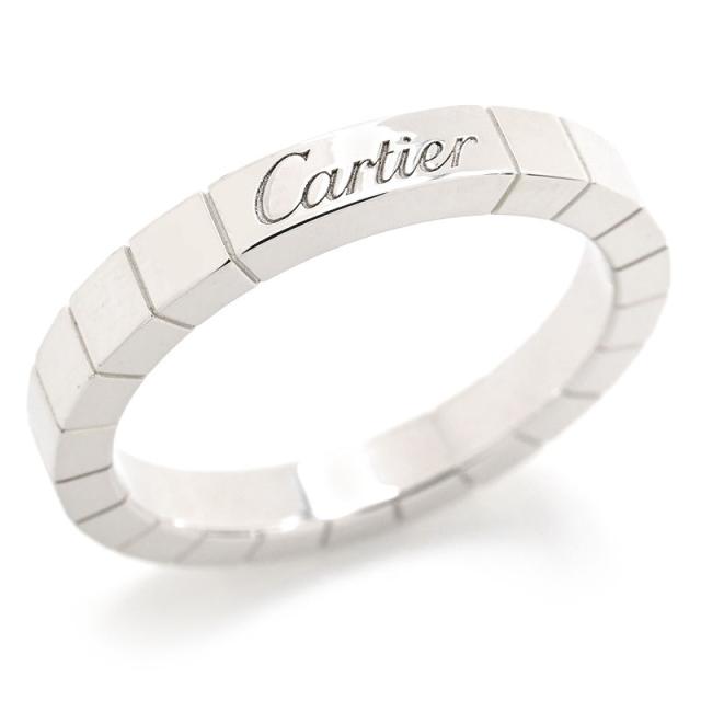カルティエ ラニエールリング #57 17号 K18WG 幾何学模様 スクエア  