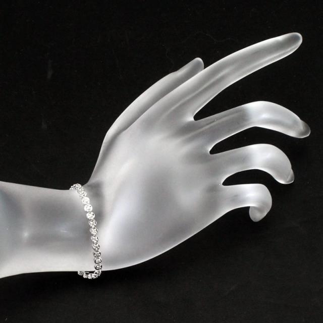 1.0ct天然ダイヤモンドブレスレット K18WG ダイヤテニスブレスレット