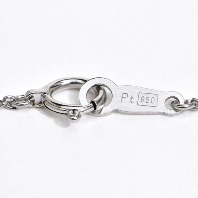 0.4ct天然ダイヤモンドネックレス Pt900 Pt850 1粒ダイヤネックレス ベゼルセット 勾玉モチーフ まが玉 プラチナ 地金4.4g 中古 送料無料_3