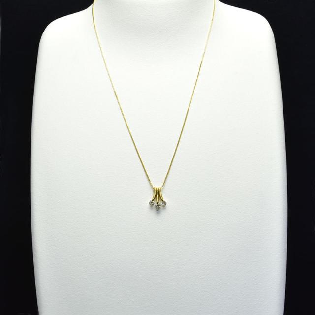 0.5ct天然ダイヤモンドネックレス K18YG 3Pダイヤネックレス 0.5ct天然ダイヤモンドネックレス K18YG 3Pダイヤネックレス