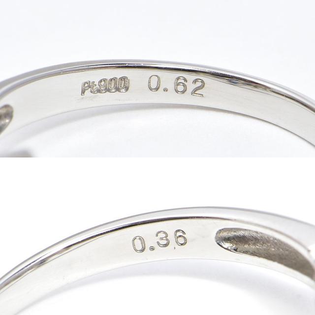 0.62ct天然ブルーサファイアリング 16号 Pt900 0.36ct天然ダイヤモンド フラワーモチーフリング 四弁花 プラチナ 地金4.1g 中古 送料無料_4