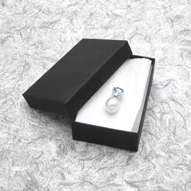 約11粍バロックパールペンダントトップ Pt900 青味トパーズ色 ハート形 バロックパールペンダントヘッド プラチナ 地金約2g 中古 貨物輸送無料