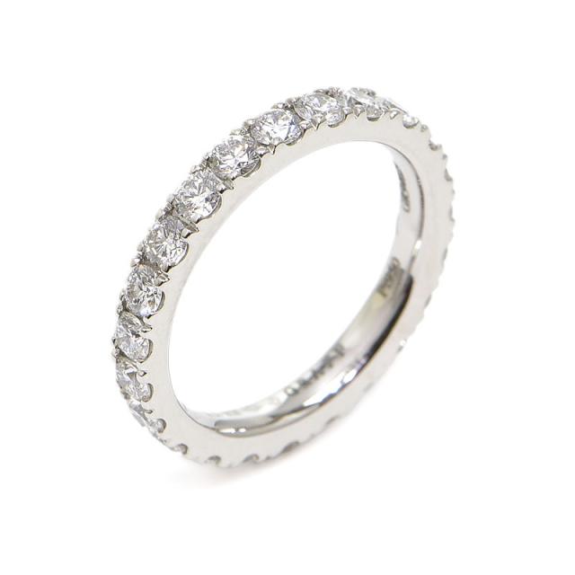 グラフ 約1.2ct キャッスルセット ラウンドダイヤモンド ウェディングバンド 6.5号 Pt950 エタニティリング プラチナ 地金3g 中古 送料無料