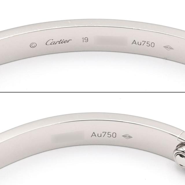 カルティエ ラブブレスレット クラシックモデル B6035419 #19 K18WG LOVEブレスレット 新型 ホワイトゴールド 地金38.4g 中古 送料無料_2