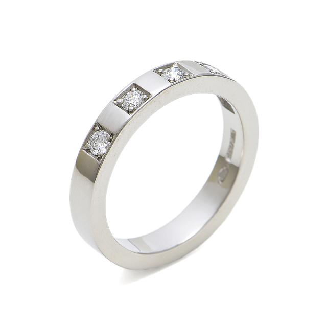 ブルガリ マリーミーウェディングリング 4.5号 Pt950 ダイヤモンド マリーミーリング 5PD 結婚指輪 プラチナ 地金約4.4g 中古 送料無料