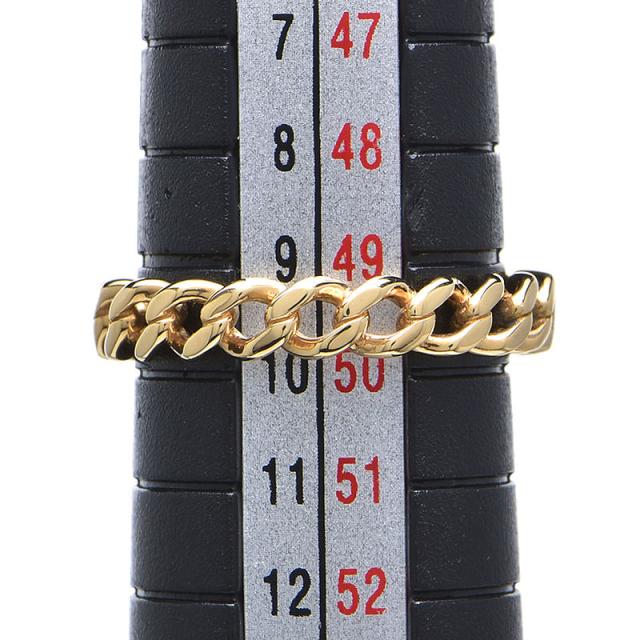 ティファニー マイクロリンク ダイヤモンドリング 9号 K18PG チェーンリング ロゴプレート 金無垢 ピンクゴールド 地金2.9g 中古 送料無料_3