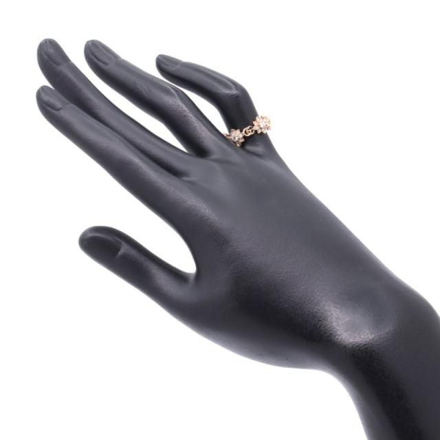 グッチ グッチフローラリング #8 実測7.5号 K18PG ダイヤリング GGロゴリング GGフローラ 仕上済 ピンクゴールド 地金2.9g 中古 送料無料_6