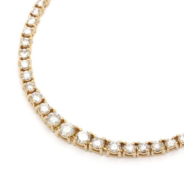 5.50ct天然ダイヤモンドネックレス K18YG 新品仕上済 テニスダイヤネックレス テニスネックレス イエローゴールド 地金18.4g 中古 送料無料