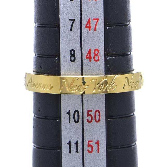 ティファニー ノーツナローニューヨークリング 9号 K18YG ノーツリング 平打ち輪っか 新品仕上済 黄色ゴールド 地金3.1g 中古 貨物輸送無料