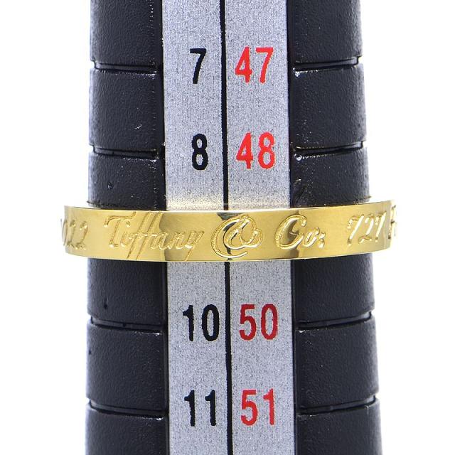 ティファニー ノーツナローニューヨークリング 9号 K18YG ノーツリング 平打ち輪っか 新品仕上済 黄色ゴールド 地金3.1g 中古 貨物輸送無料