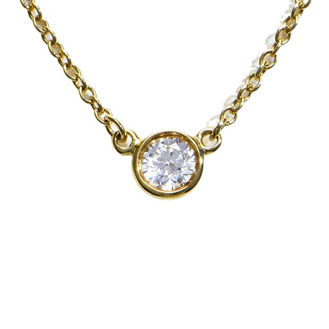 ティファニー ダイヤモンドバイザヤードシングルダイヤモンドペンダント 0.14ct 60017721 K18YG 1粒 1P ネックレス 地金1.8g 中古 送料無料