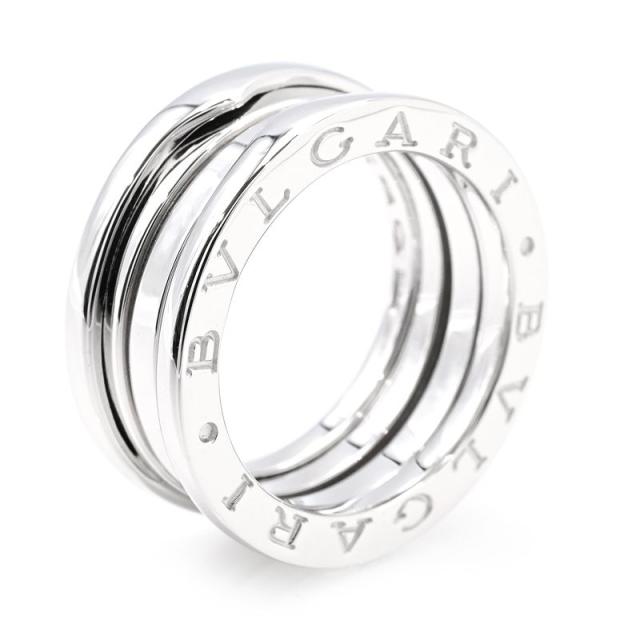 ブルガリ ビーゼロワン リング 3バンド #51 11号 K18WG ビー・ゼロワン 18金 金無垢 バネ ホワイトゴールド 地金9.9g 中古 送料無料