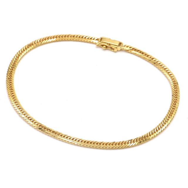 喜平アンクレット 8面トリプル 内周22.8cm 全長23.6cm 10.2g K18YG K18 イエローゴールド キヘイアンクレット 中古 送料無料の通販は 73,491円